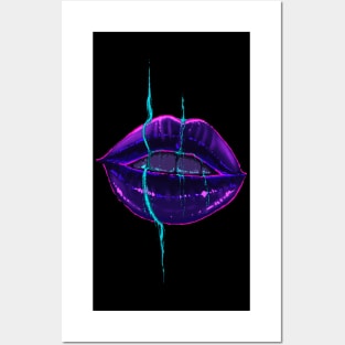 Neon Lips Posters and Art